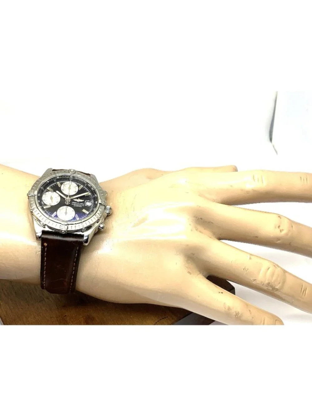 Breitling Men's Watch A13352 Swiss Automatic Chronograph Black Dial Leather 40mm